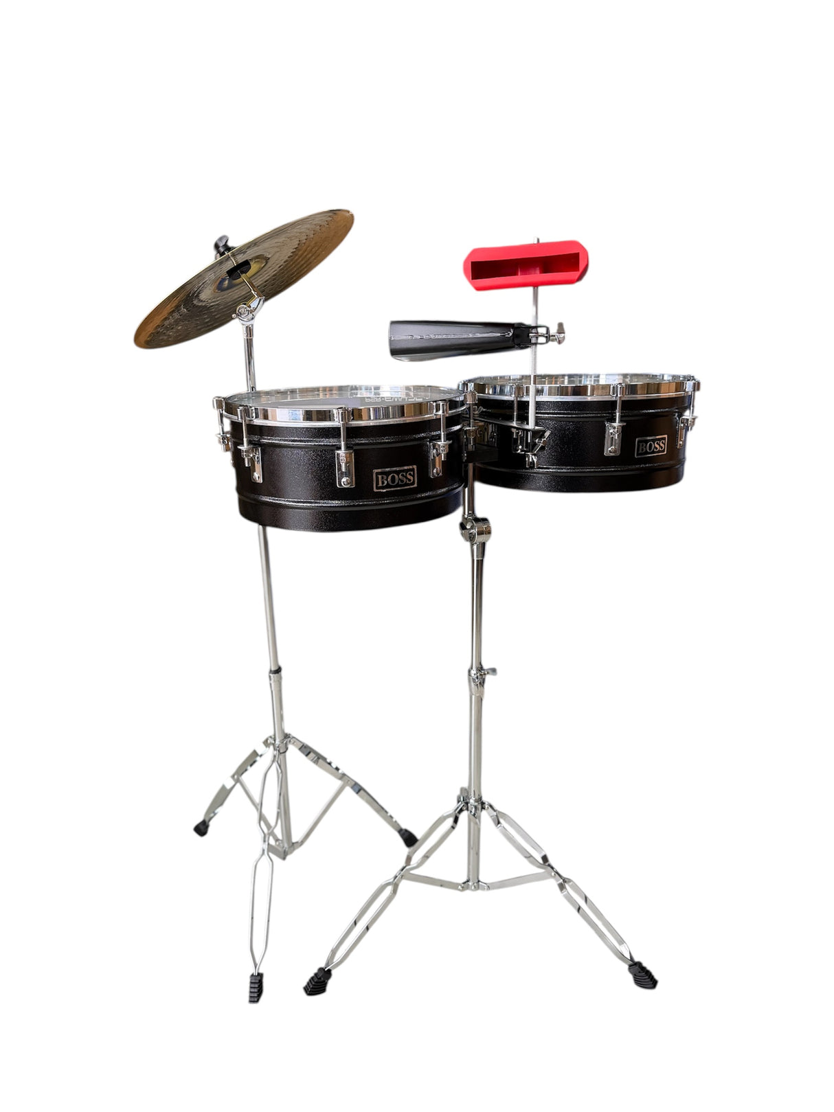 Timbal Boss Negro 14" 15" Completo