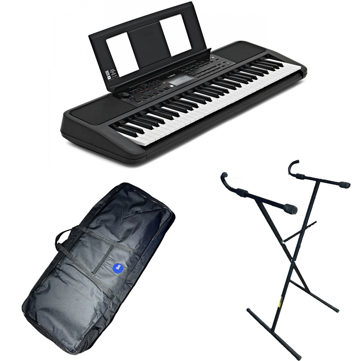 Combo Teclado Yamaha PsrE 383 + Base X + Estuche Lona