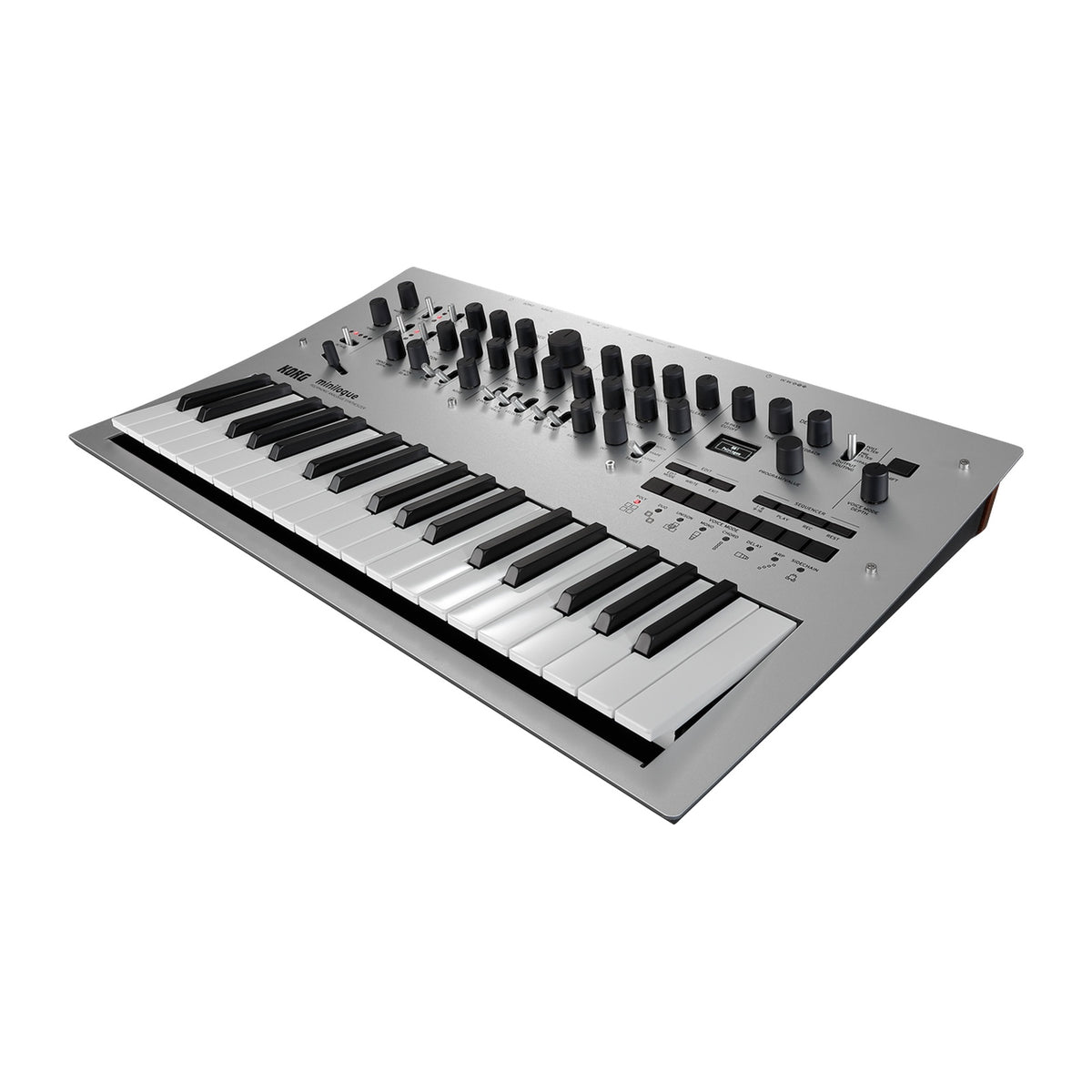 Sintetizador Korg Minilogue Analógico de 37 Teclas vista oficial completa sobre fondo blanco