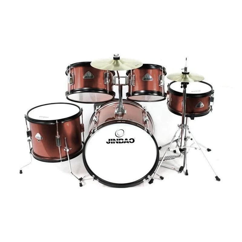 Batería Acústica Junior Jinbao 5 piezas Vinotinto