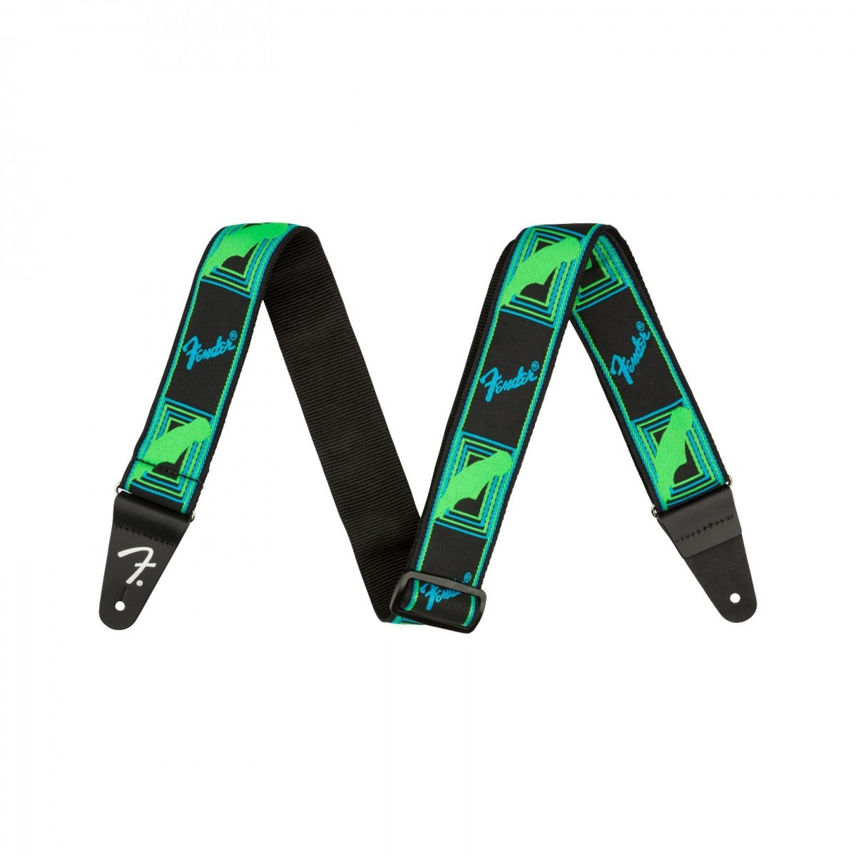 Correa Fender Neon Monogram Verde y Azul