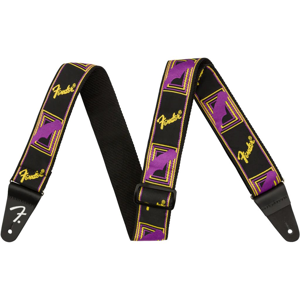 Correa Fender Neon Monogram Morado y Amarillo