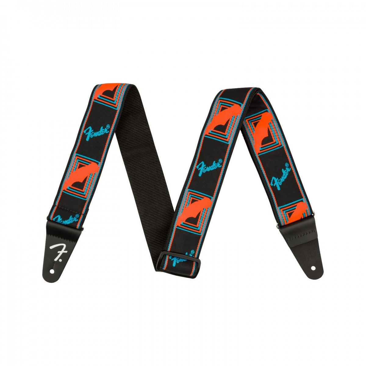 Correa Fender Neon Monogram Azul y Naranja