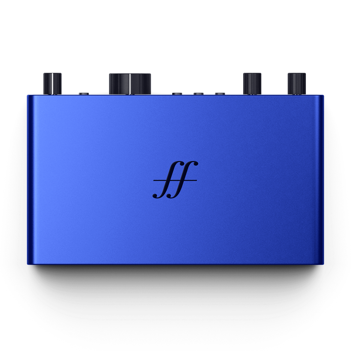 Focusrite Scarlett 2i2 Anniversary Edition, vista superior con logotipo histórico