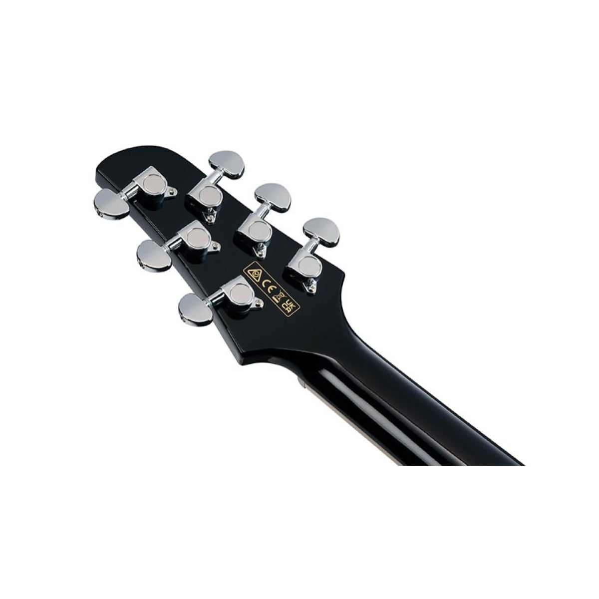 Ibanez TCY10E-BK Black High Gloss, detalle posterior del mástil y clavijero