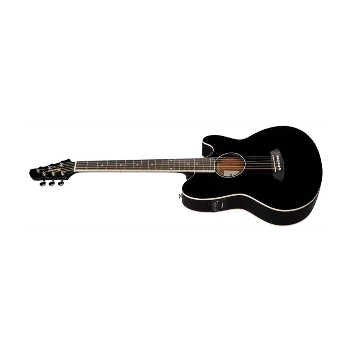 Ibanez TCY10E-BK Black High Gloss, vista lateral y frontal
