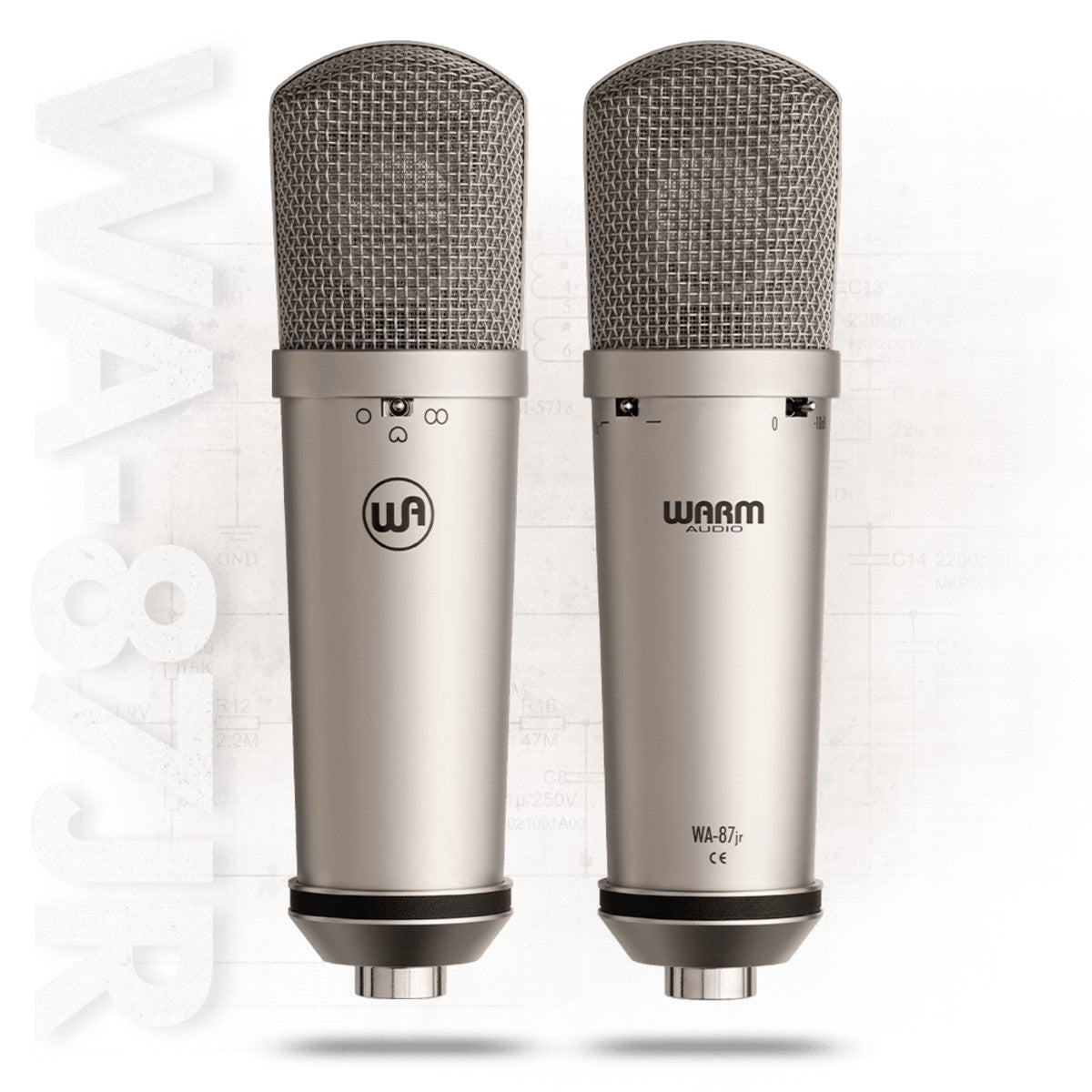 Warm Audio WA-87jr Nickel, vistas frontal y posterior