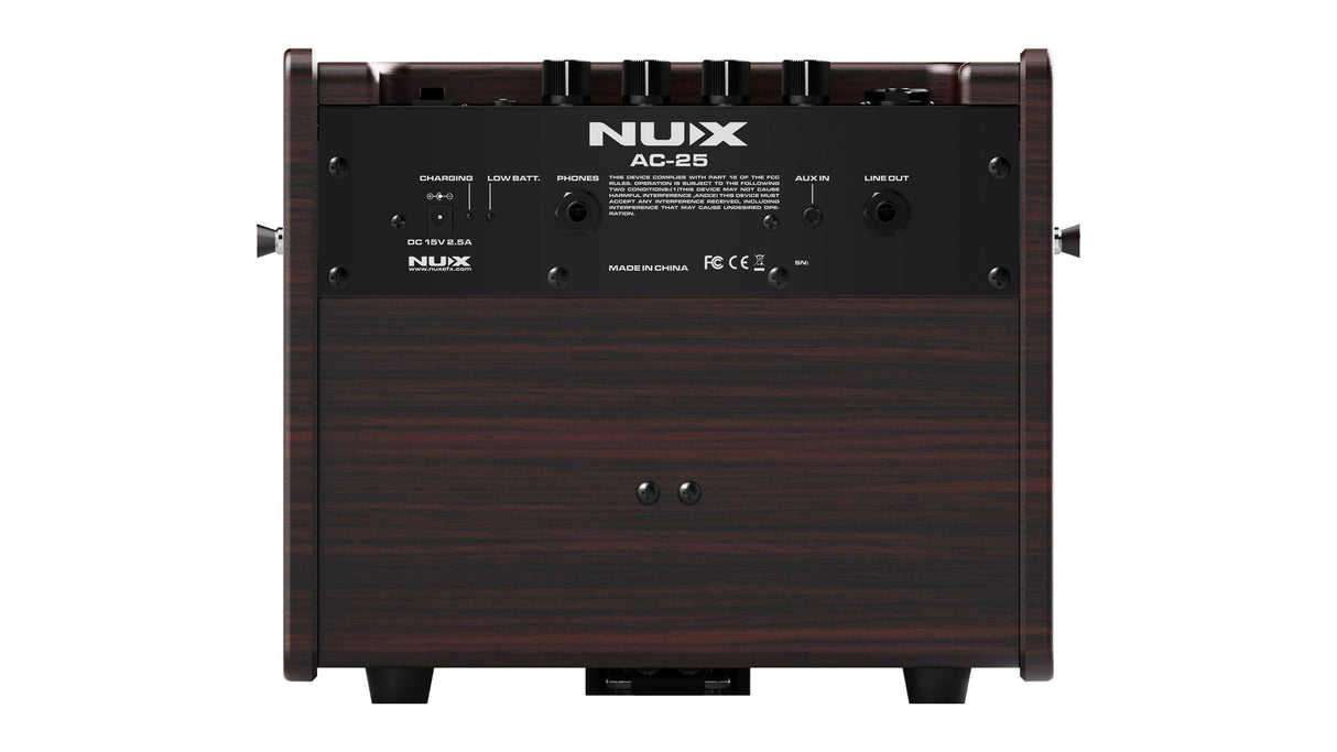 Amplificador acústico NUX AC-25, vista lateral oficial