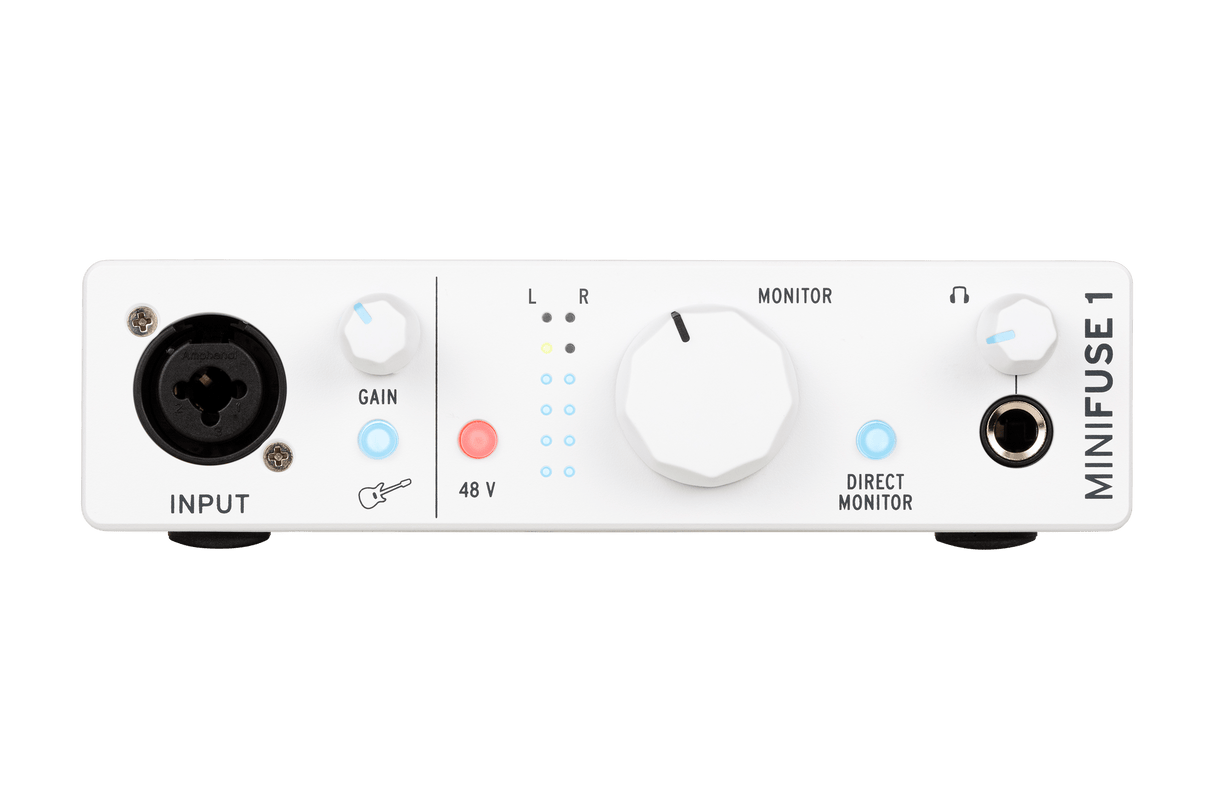 Interfaz de audio Arturia MiniFuse 1 blanca, vista principal
