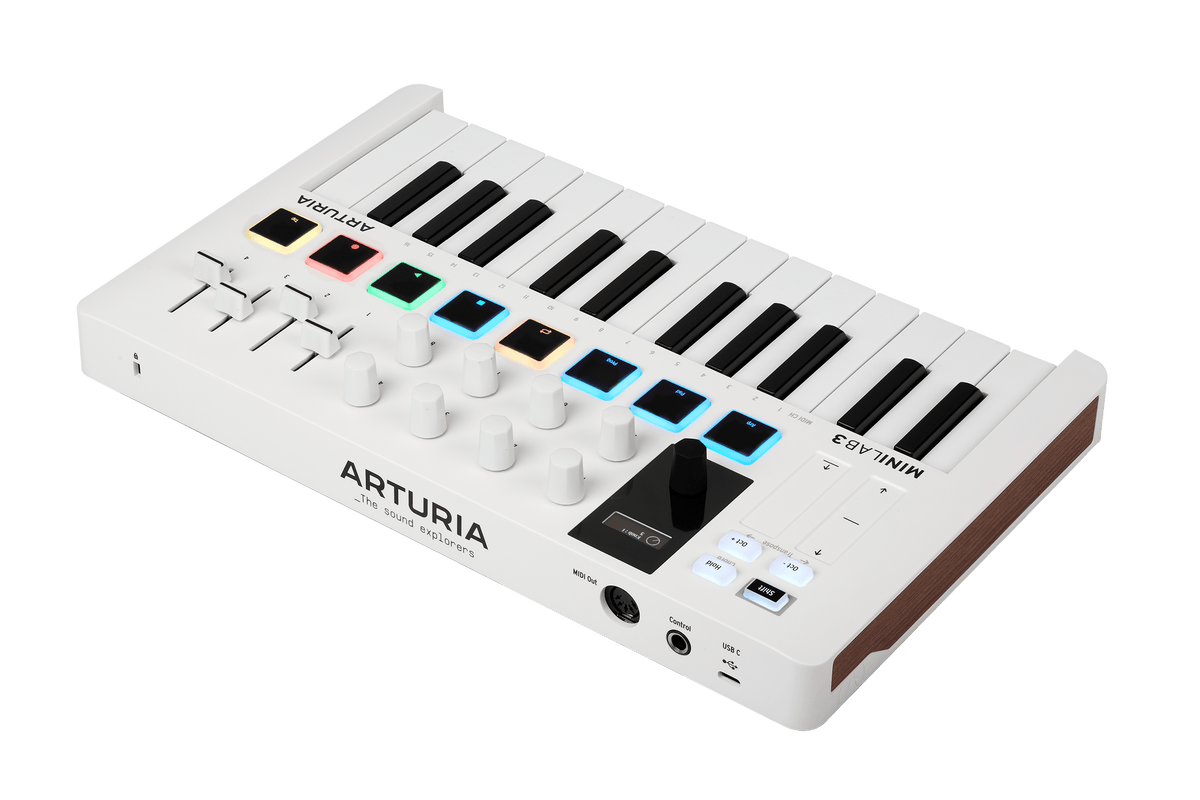 Controlador MIDI Arturia MiniLab 3 blanco, vista adicional 3