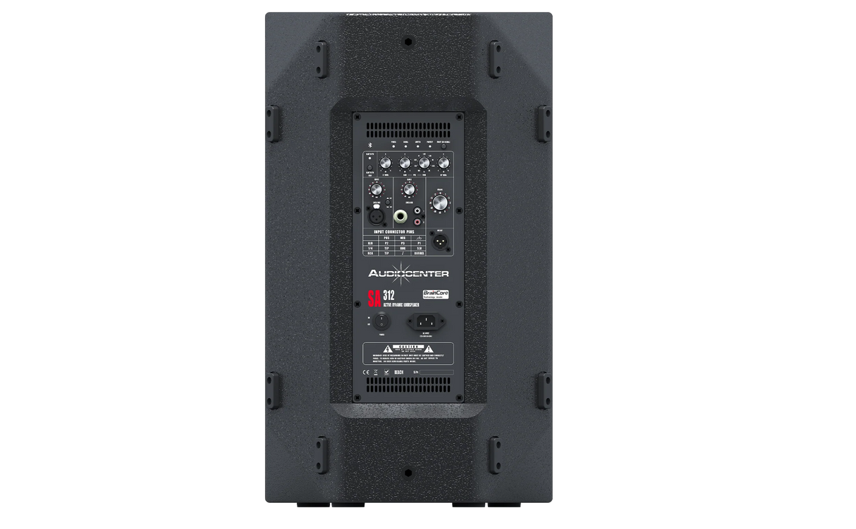 Panel posterior y conexiones del altavoz activo Audiocenter SA312