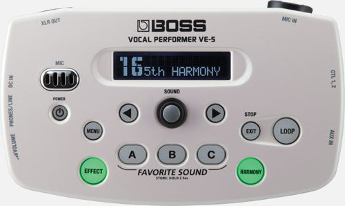 Procesador vocal BOSS VE-5 blanco, vista superior