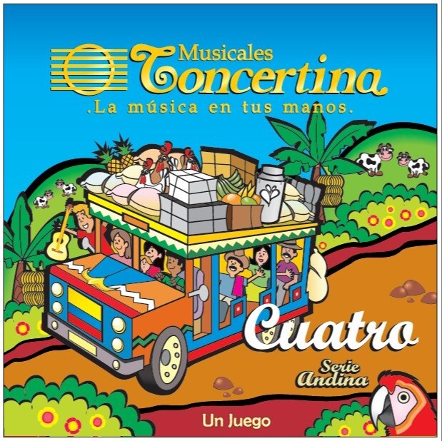 Encordado Concertina para cuatro llanero, empaque oficial