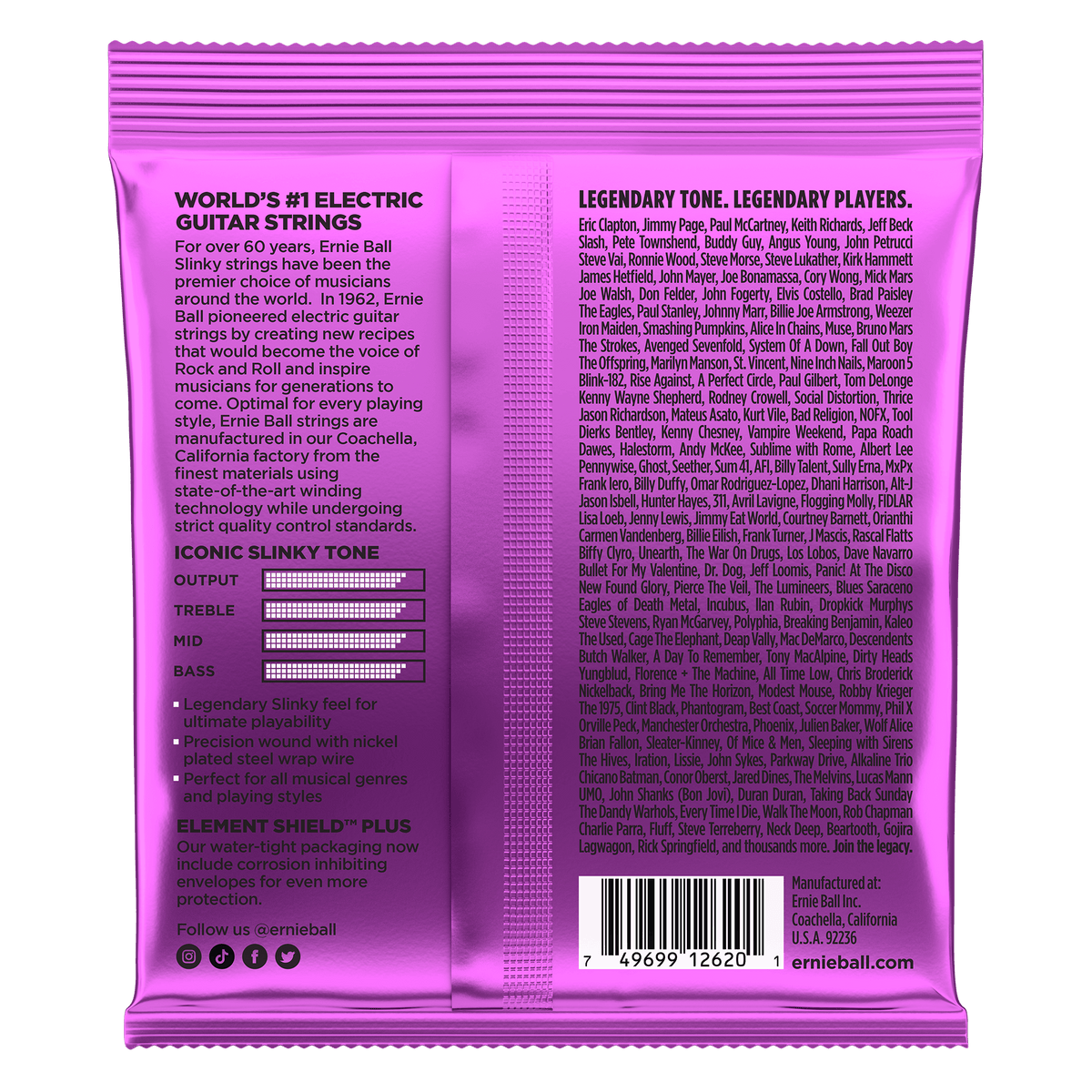 ENCORDADO ERNIE BALL 2620 (7 CUERDAS) - vista posterior