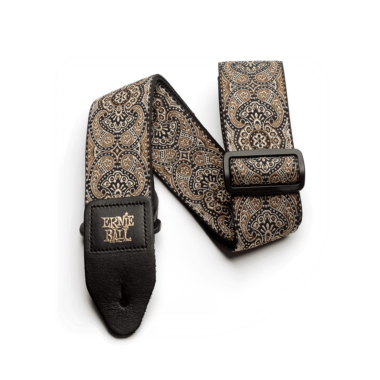 CORREA ERNIE BALL 4163 JACQUARD PAISLEY DORADO Y NEGRO - vista frontal