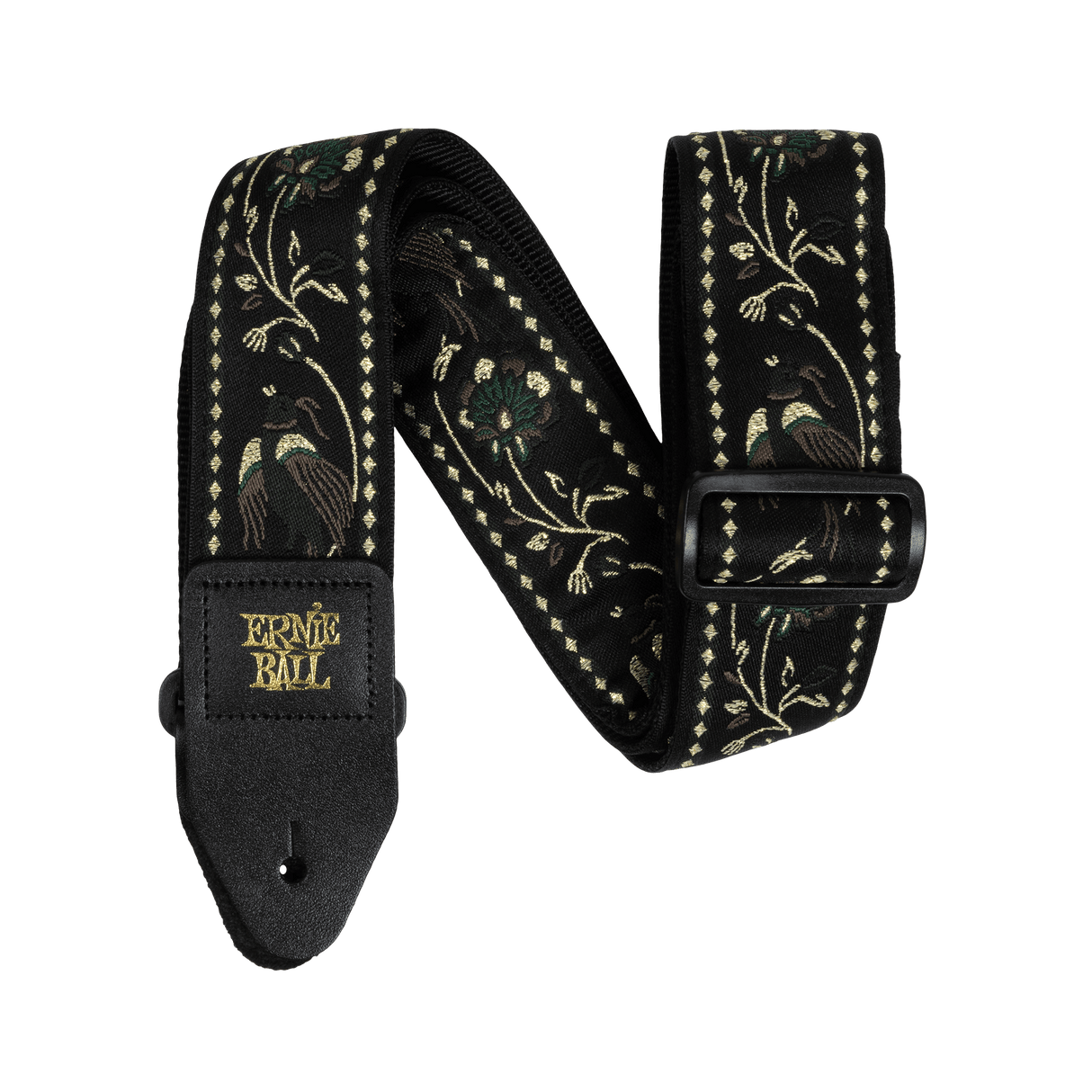 CORREA ERNIE BALL 5372 JACQUARD FAISAN NEGRO - vista frontal