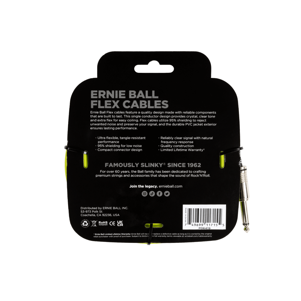 LINEA ERNIE BALL 20FT PO6419 - vista posterior
