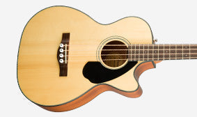 Detalle de la tapa sólida de abeto del Fender CB-60SCE