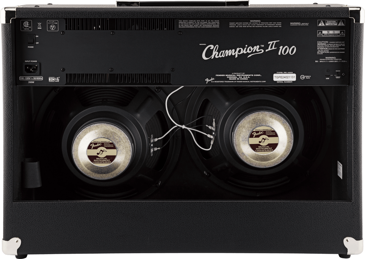 Amplificador Fender Champion II 100 negro, vista posterior