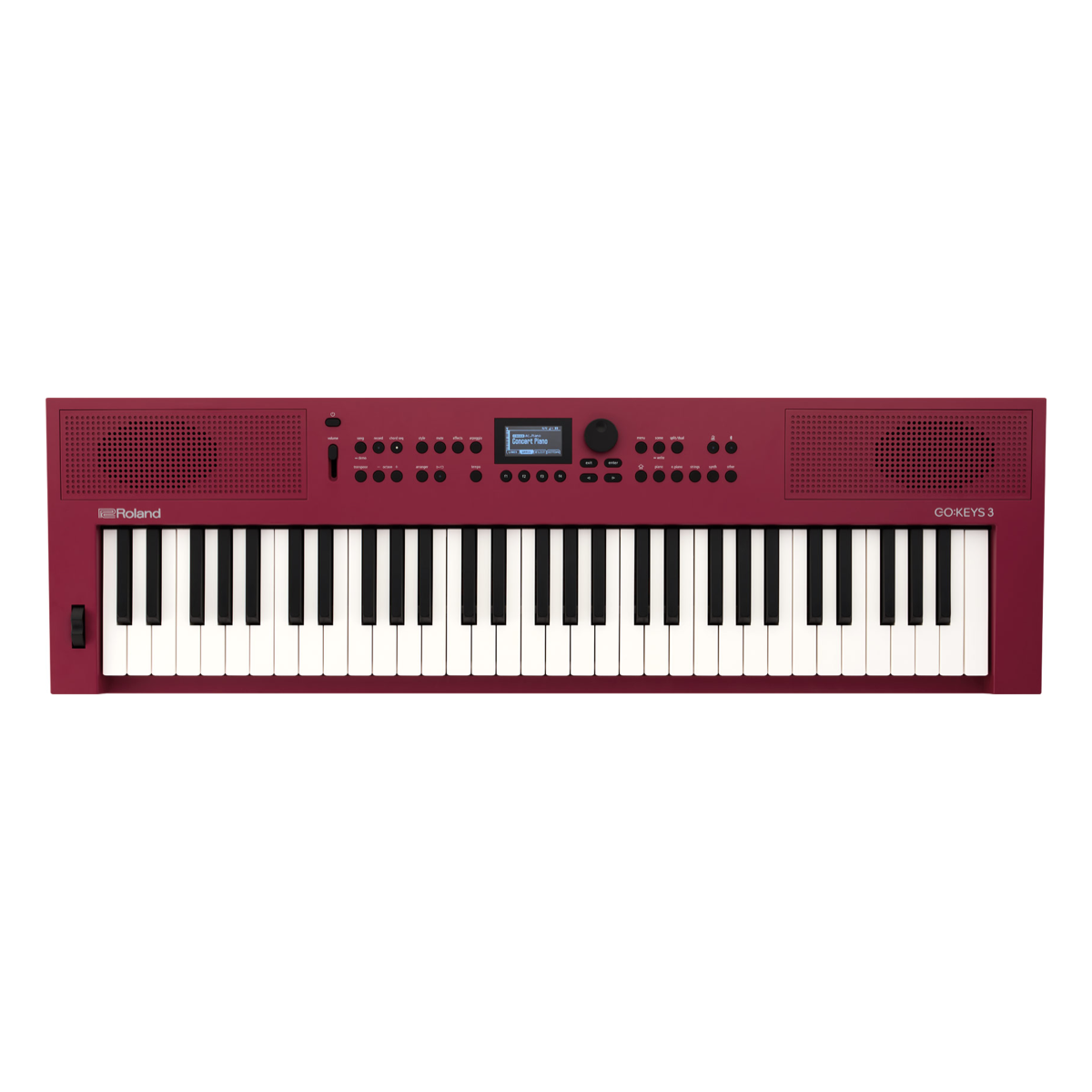 Roland GO:KEYS 3 rojo oscuro visto desde arriba