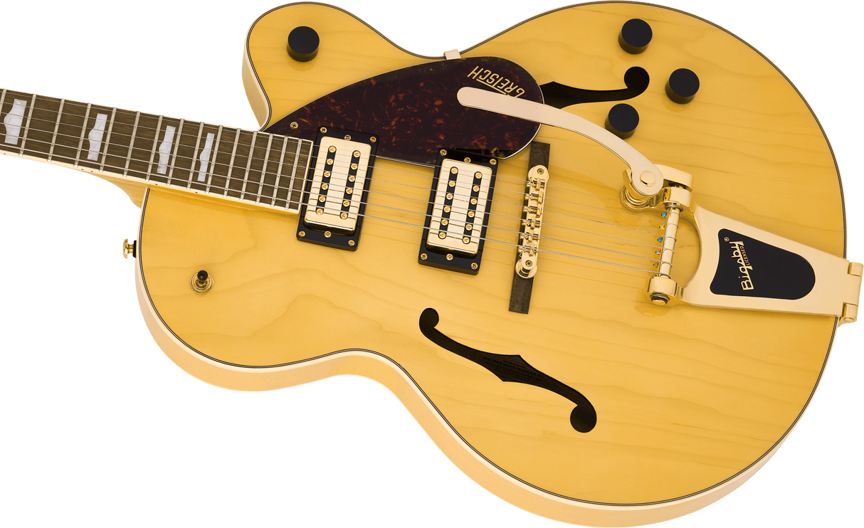Guitarra eléctrica Gretsch G2410TG Streamliner Village Amber, perfil lateral izquierdo
