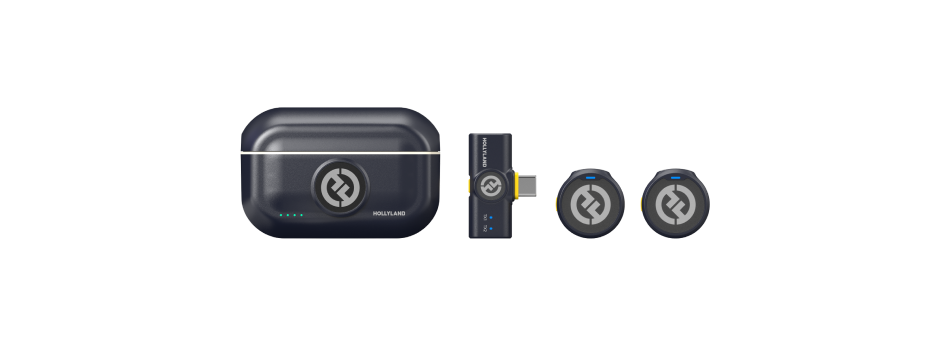 Hollyland LARK M2 Mobile Version USB-C negro con estuche de carga, receptor USB-C y dos transmisores