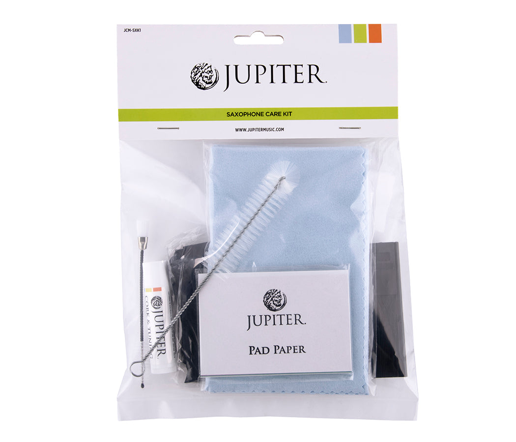 Kit de cuidado para saxofón Jupiter JCM-SXK1 en su empaque oficial
