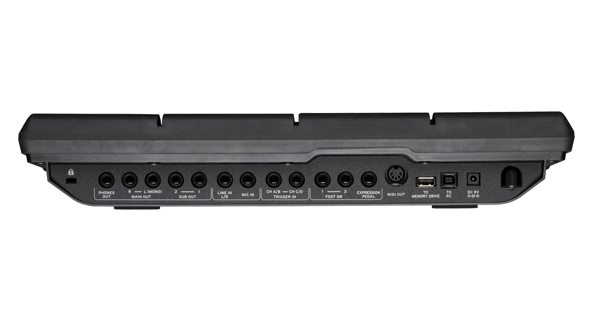 KORG MPS-10 sampler pad, panel y conexiones