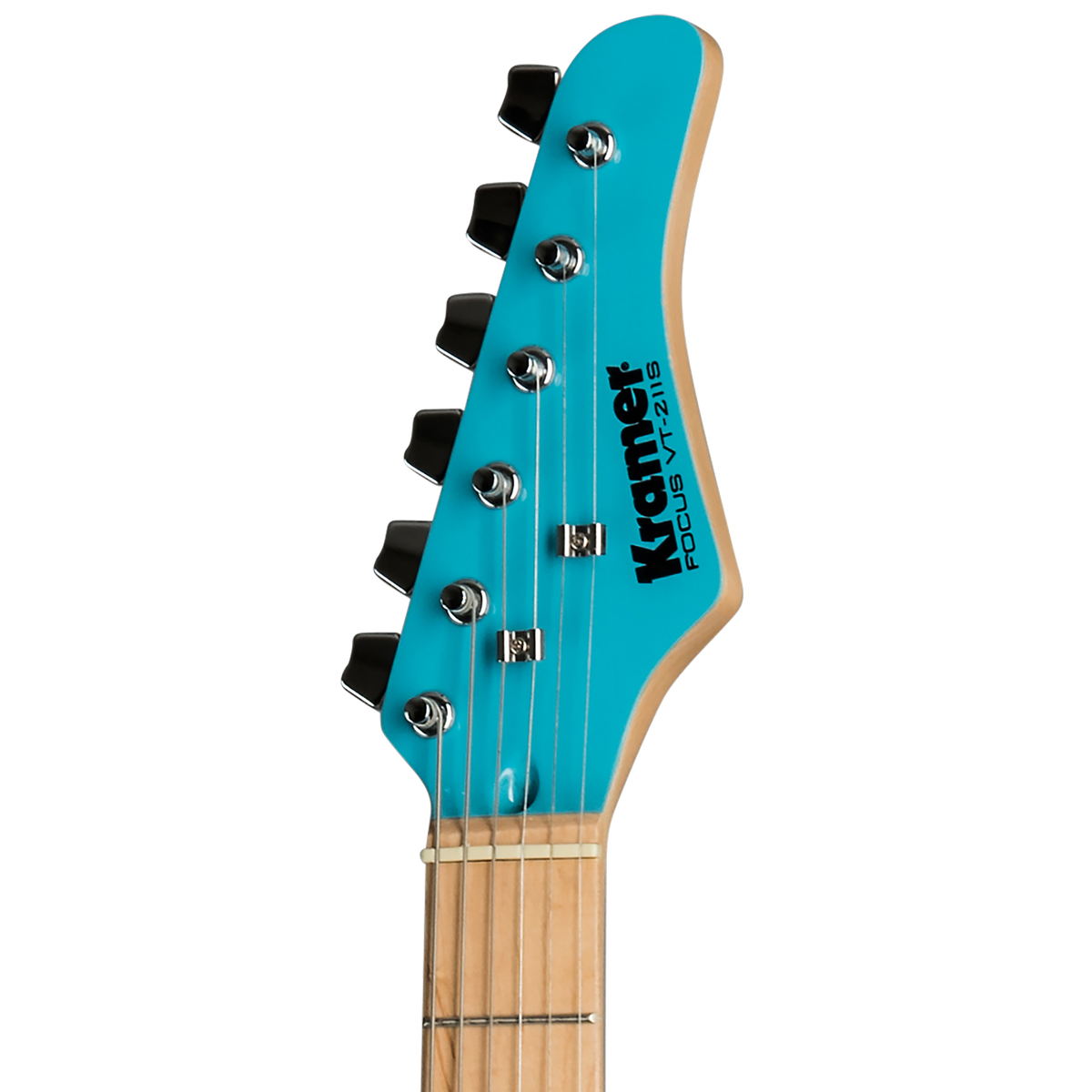 Guitarra Kramer Focus VT-211S Teal – detalle de la pala y clavijas