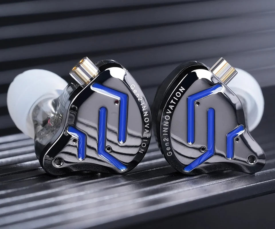 Audífonos in-ear KZ ZSN Pro 2 azules, vista principal centrada