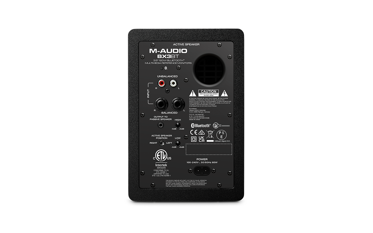 Monitor M Audio BX3 BT panel posterior