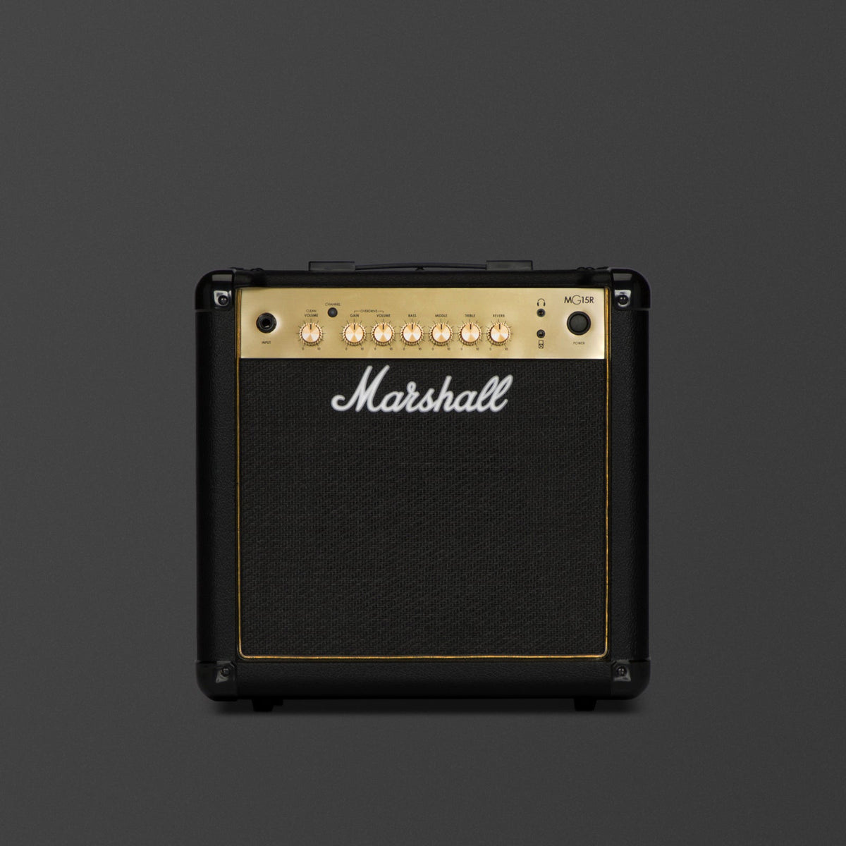 Marshall MG15R Black and Gold, vista frontal