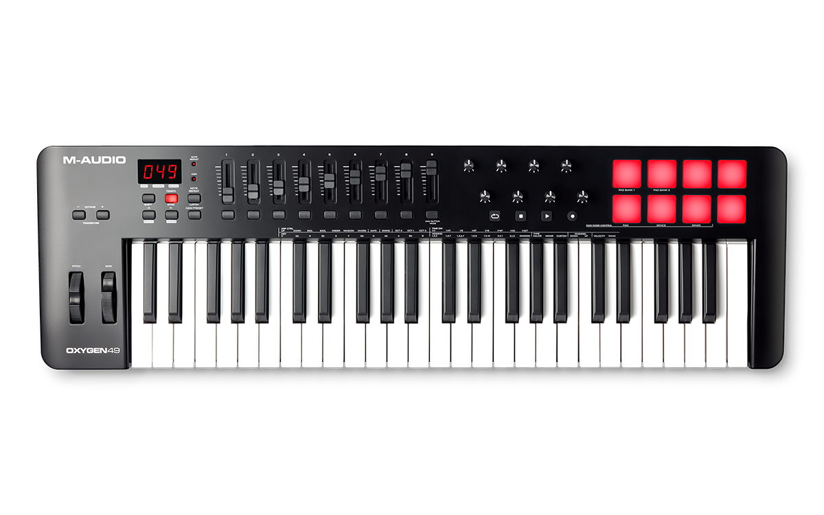 Controlador M-Audio Oxygen 49 MKV, vista superior