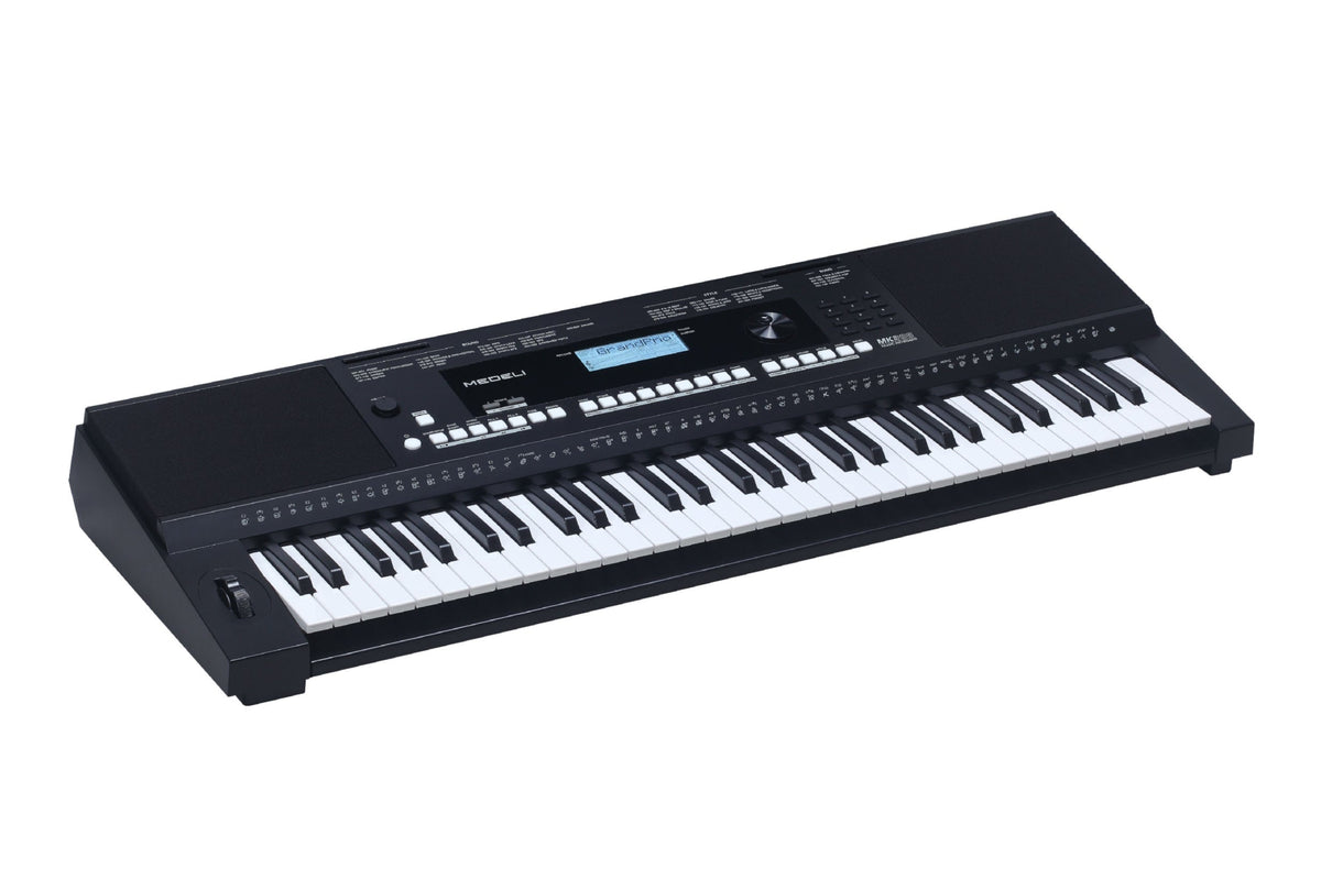 Teclado Medeli MK300 negro, vista diagonal