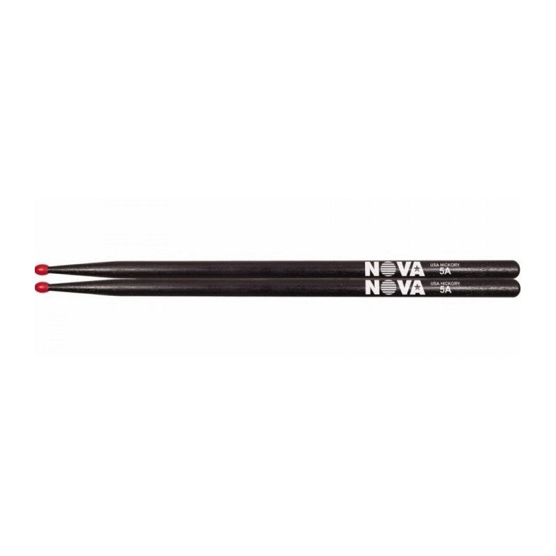 Baquetas Nova N5ANB negras con punta de nylon roja