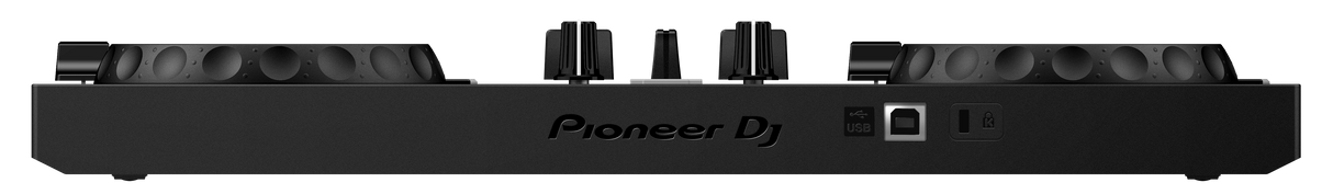 Controlador DJ Pioneer DDJ-200, vista posterior con puerto USB