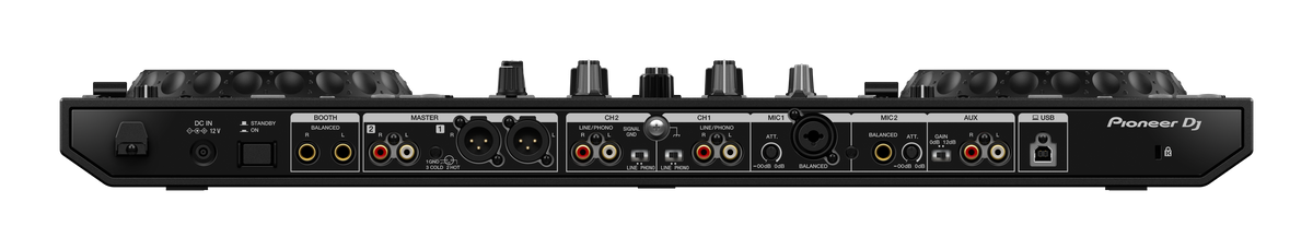 Controlador DJ Pioneer DDJ-800, conexiones posteriores