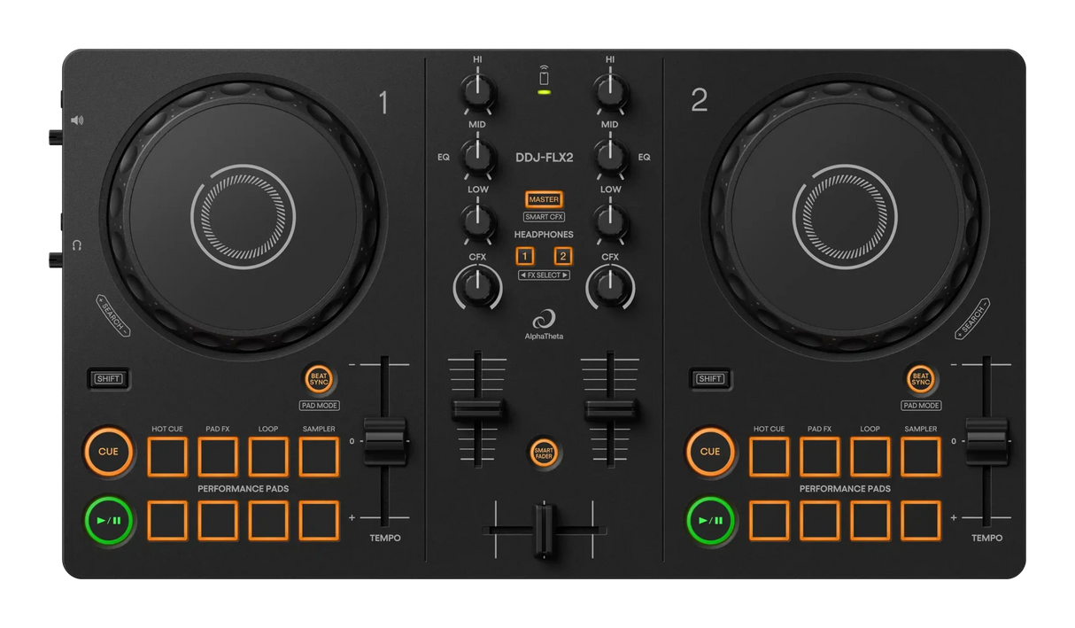 Controlador DJ DDJ-FLX2, vista superior