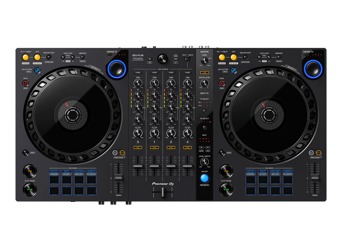 Controlador DJ Pioneer DDJ-FLX6 original negro, vista superior