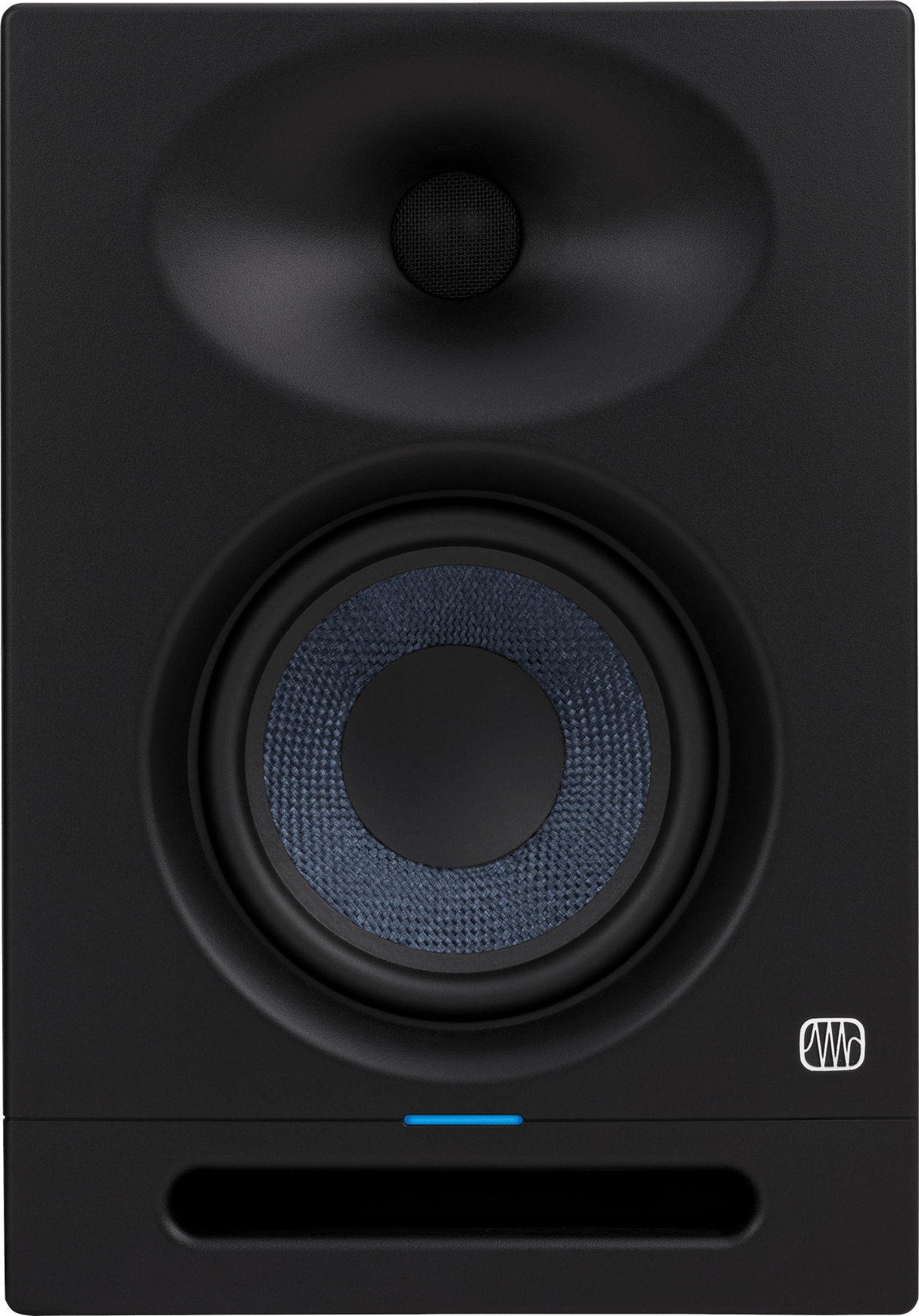 Monitor de estudio PreSonus Eris Studio 5 vista frontal completa sobre fondo blanco