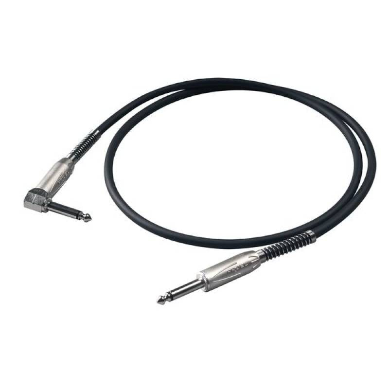 Cable de instrumento PROEL BULK120LU5 jack 6,3 mm recto a angular, 5 m, negro