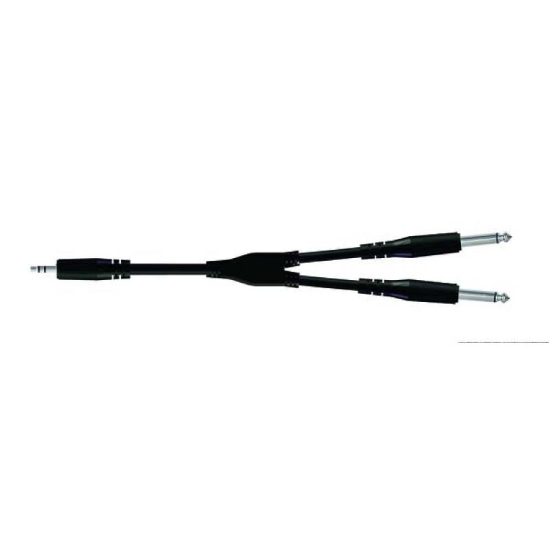 Cable adaptador en Y PROEL BULK505LU3 minijack 3,5 mm a dos jack 6,3 mm, 3 m, negro