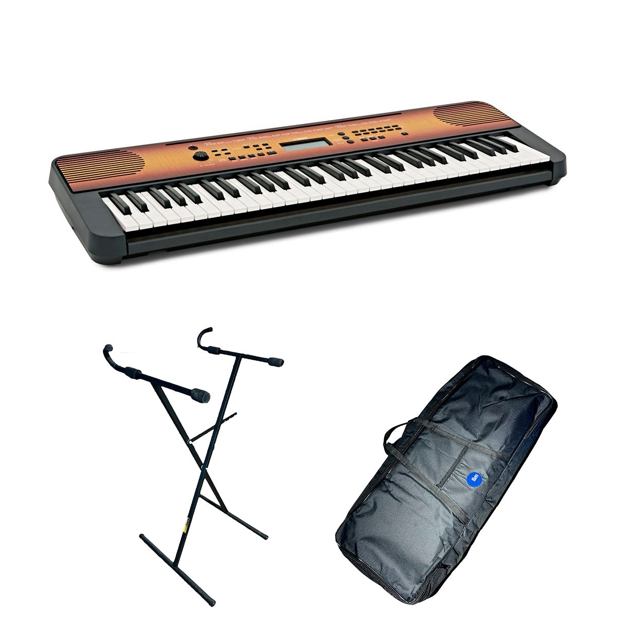 Combo Teclado Yamaha PsrE 360 Arce + Base X + Estuche Lona