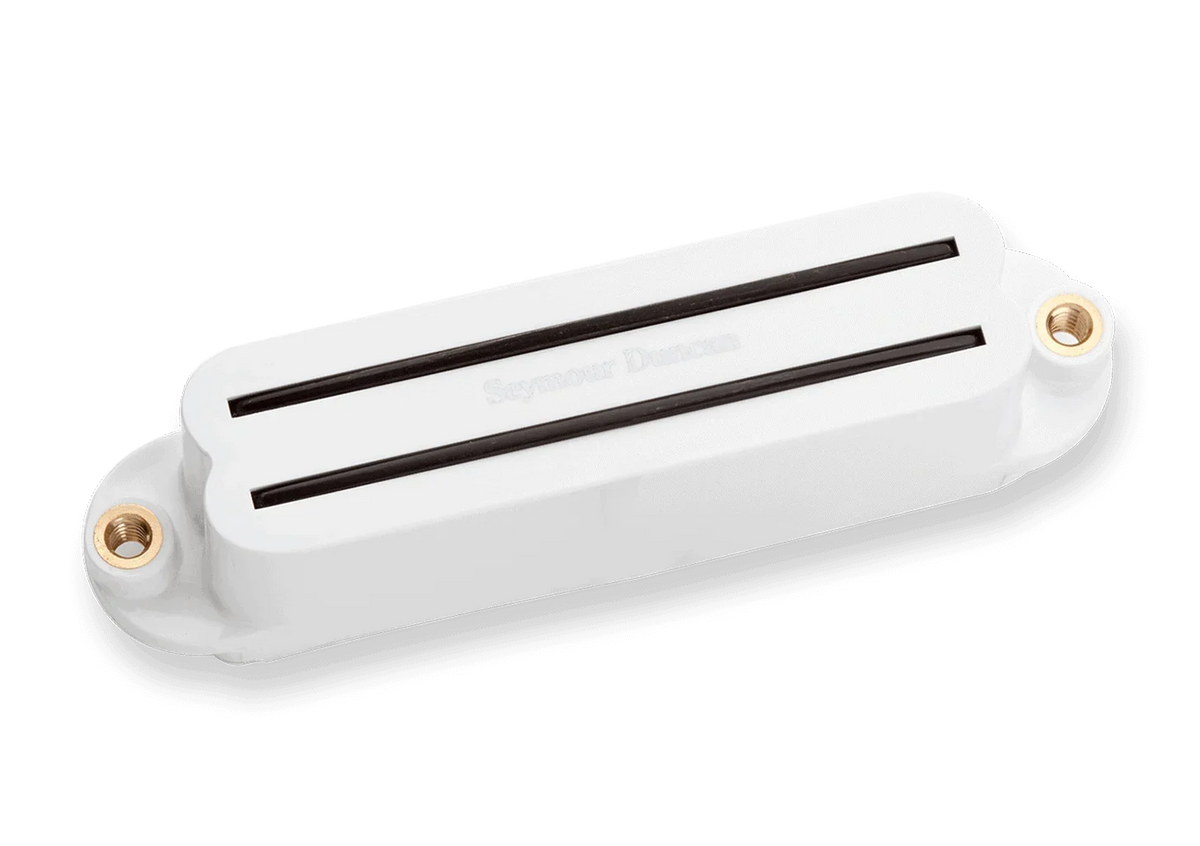 Pastilla Seymour Duncan Hot Rails Strat SHR-1b para puente blanca, vista principal sobre fondo blanco