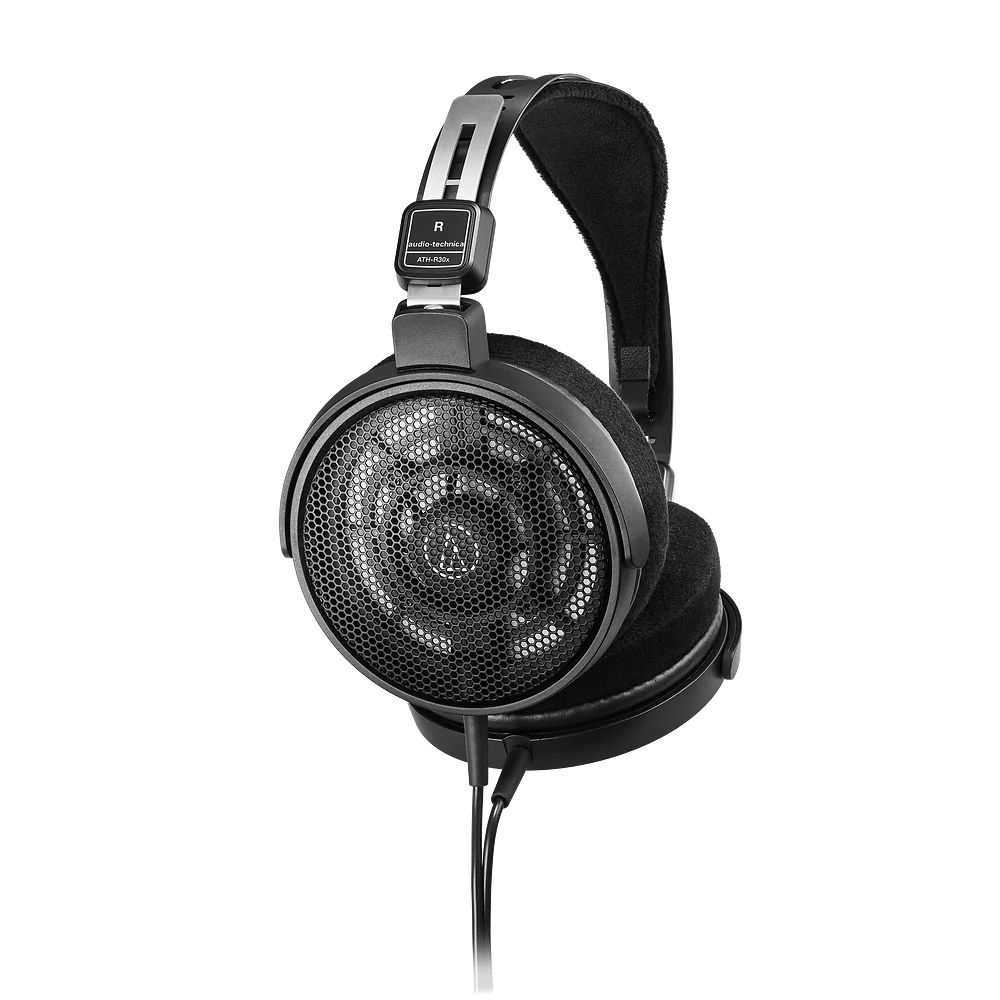 Audífonos Abiertos de Referencia AudioTechnica ATH R30X vista oficial completa sobre fondo limpio