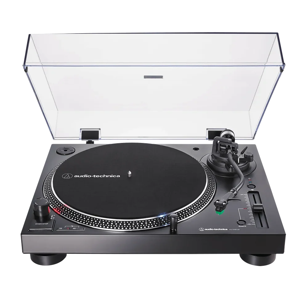 Tocadisco Tornamesa AudioTechnica AT LP120XBT USB BK con USB y Bluetooth Negro vista oficial completa sobre fondo limpio