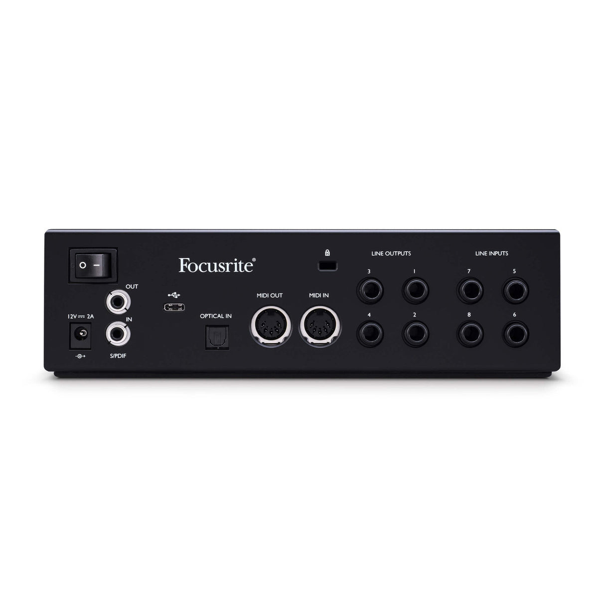 Focusrite Clarett+ 4Pre vista posterior