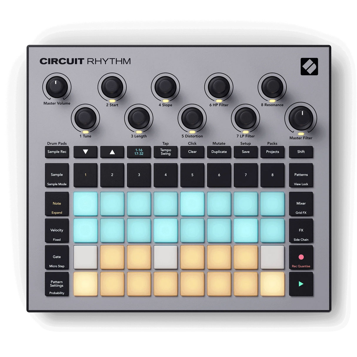 Sampler secuenciador Novation Circuit Rhythm vista superior
