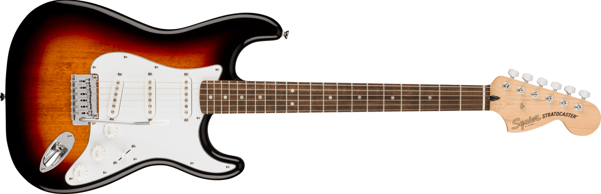 Guitarra Squier Affinity Series Stratocaster 3-Color Sunburst, vista frontal