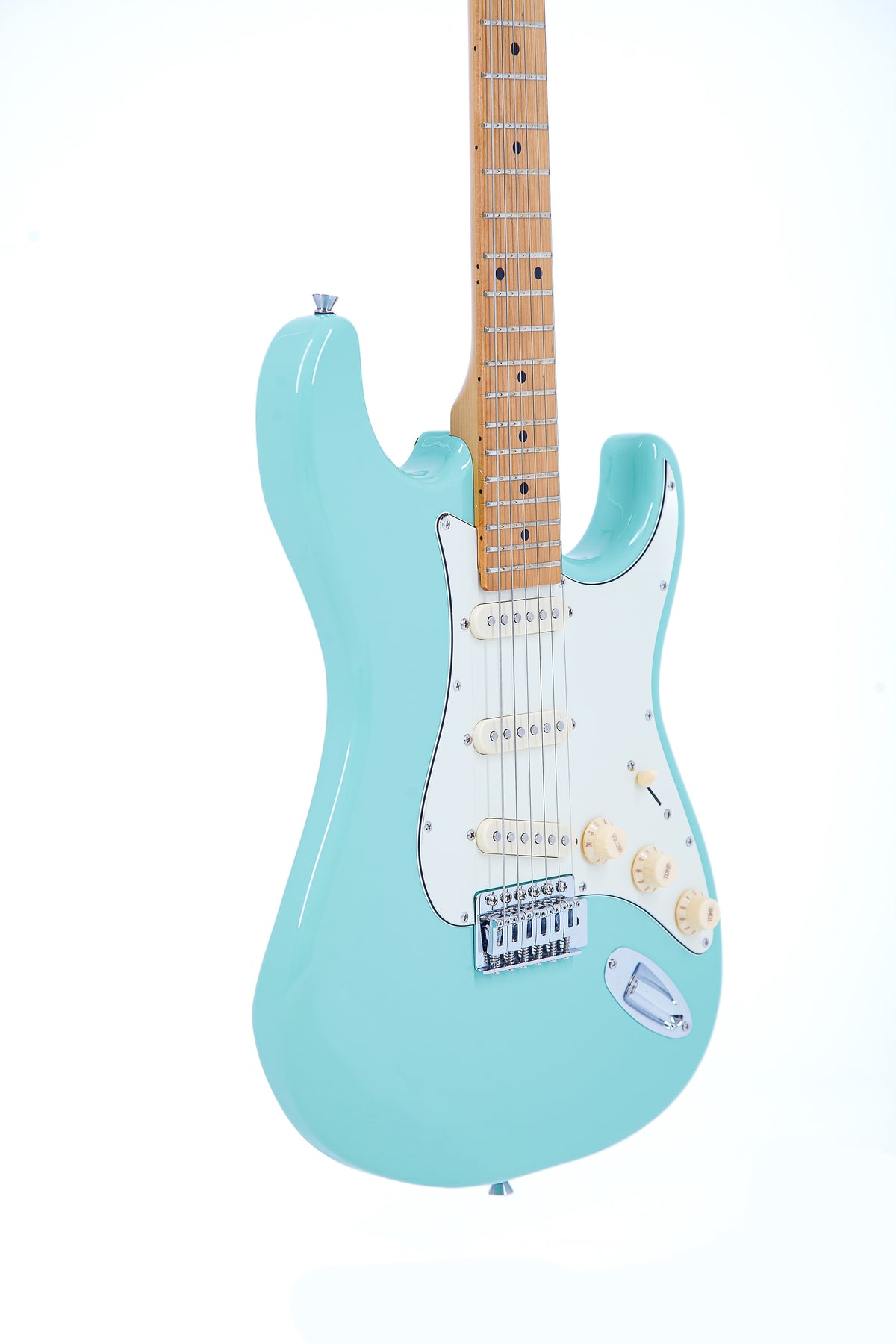 Guitarra Tagima TG-530 Surf Green, detalle diagonal del cuerpo